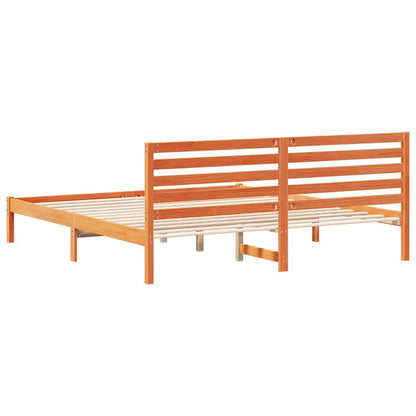 Bettgestell Wachsbraun 200 x 200 cm Massivholz Kiefer