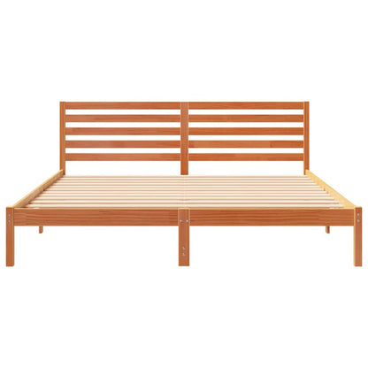 Bettgestell Wachsbraun 200 x 200 cm Massivholz Kiefer