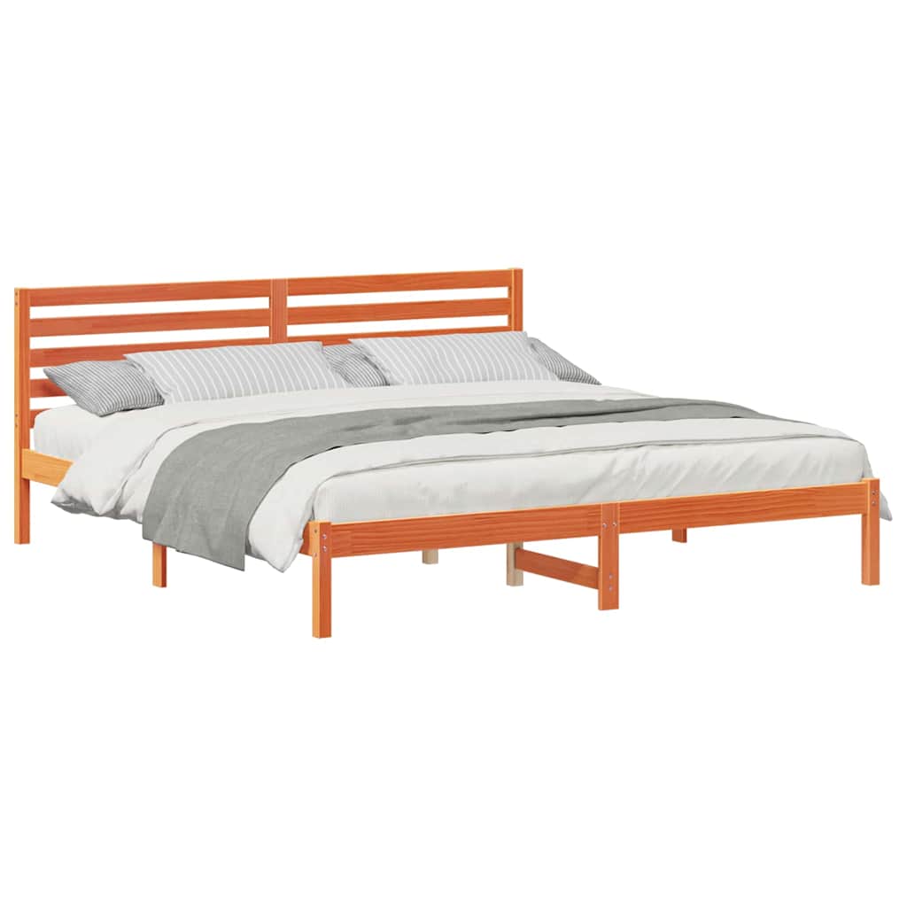 Bettgestell Wachsbraun 200 x 200 cm Massivholz Kiefer