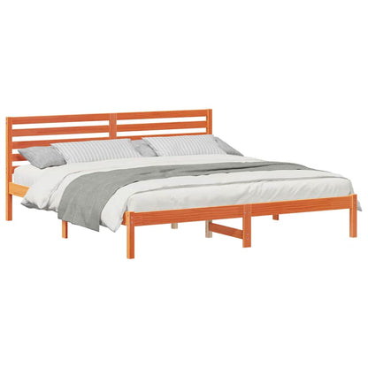 Bettgestell Wachsbraun 200 x 200 cm Massivholz Kiefer