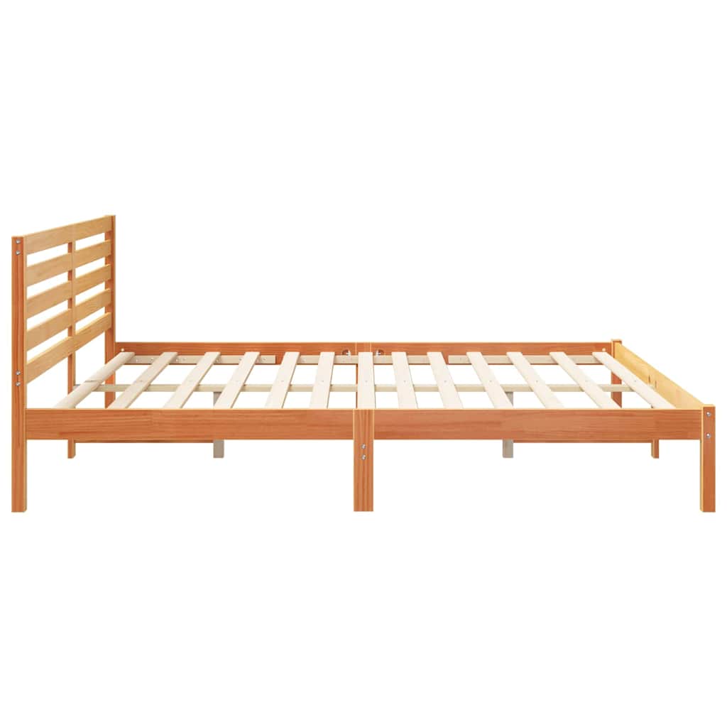 Bettgestell Wachsbraun 200 x 200 cm Massivholz Kiefer