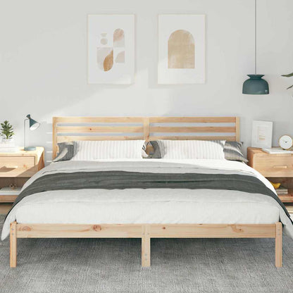 Bettgestell mit Kopfteil Braun 180 x 200 cm Massivholz Kiefer