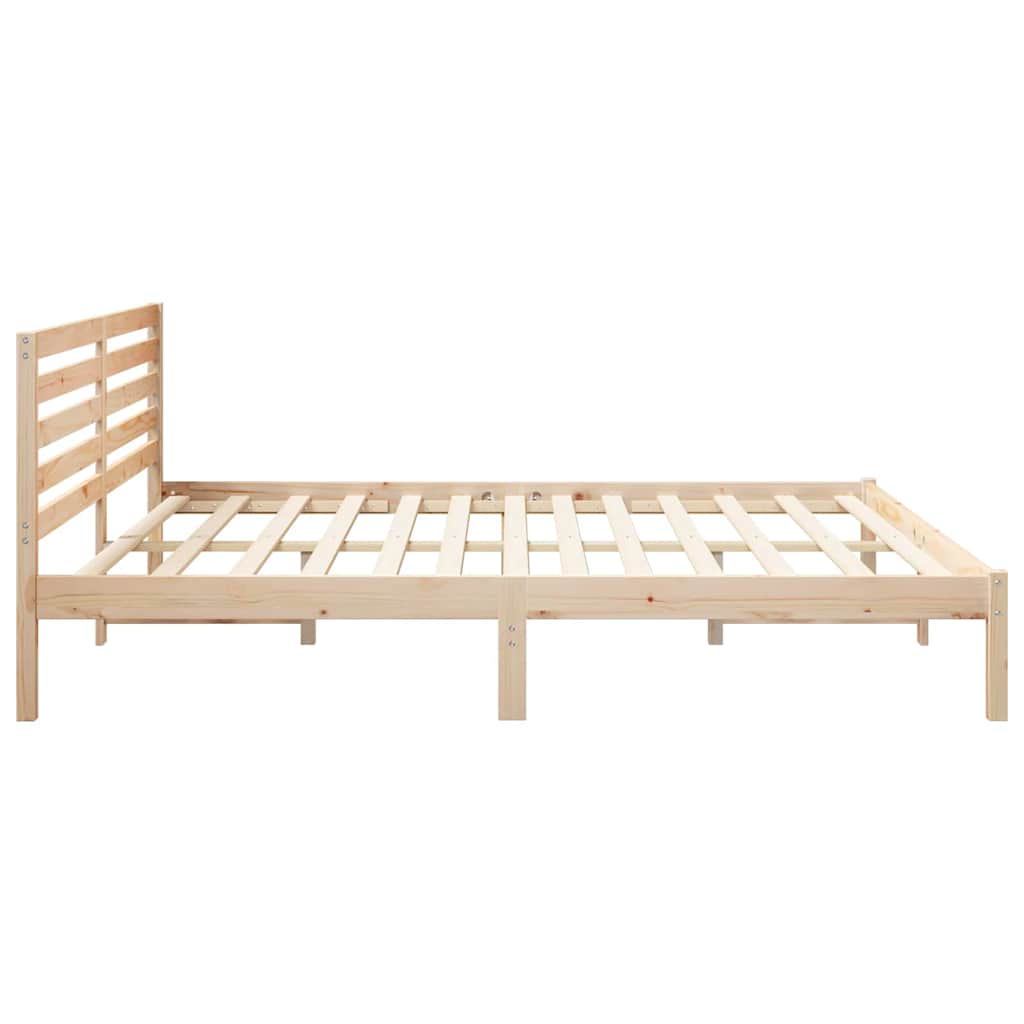 Bettgestell mit Kopfteil Braun 180 x 200 cm Massivholz Kiefer