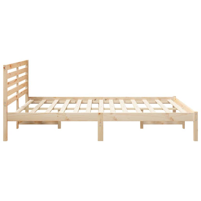 Bettgestell mit Kopfteil Braun 160 x 200 cm Massivholz Kiefer