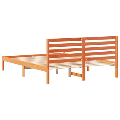 Bettgestell Wachsbraun 160 x 200 cm Massivholz Kiefer