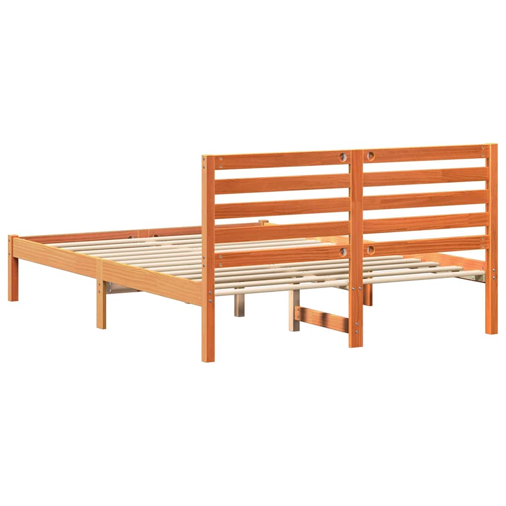 Bettgestell Wachsbraun 120 x 200 cm Massivholz Kiefer