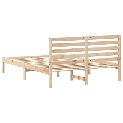 Bettgestell mit Kopfteil Braun 120 x 190 cm Massivholz Kiefer