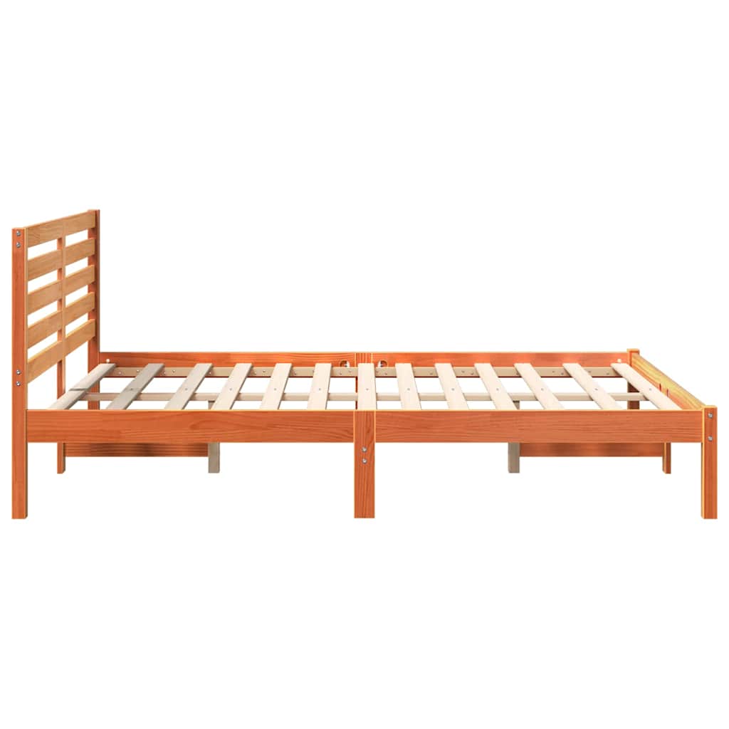 Bettgestell Wachsbraun 140 x 190 cm Massivholz Kiefer