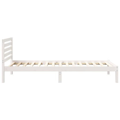 Bettgestell mit Kopfteil Weiß 80 x 210 cm Massivholz Kiefer