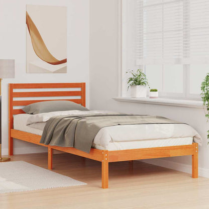 Bettgestell Wachsbraun 80 x 210 cm Massivholz Kiefer