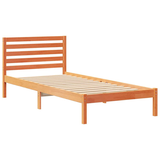Bettgestell Wachsbraun 90 x 210 cm Massivholz Kiefer
