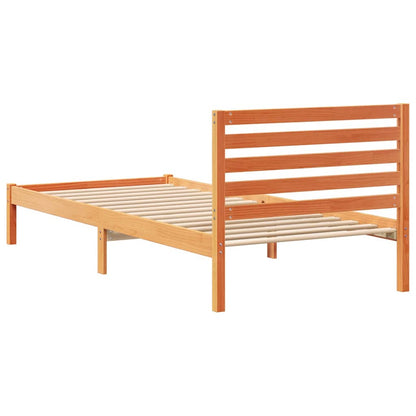 Bettgestell Wachsbraun 90 x 210 cm Massivholz Kiefer
