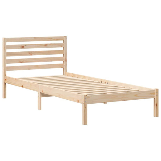 Bettgestell mit Kopfteil Braun 100 x 210 cm Massivholz Kiefer