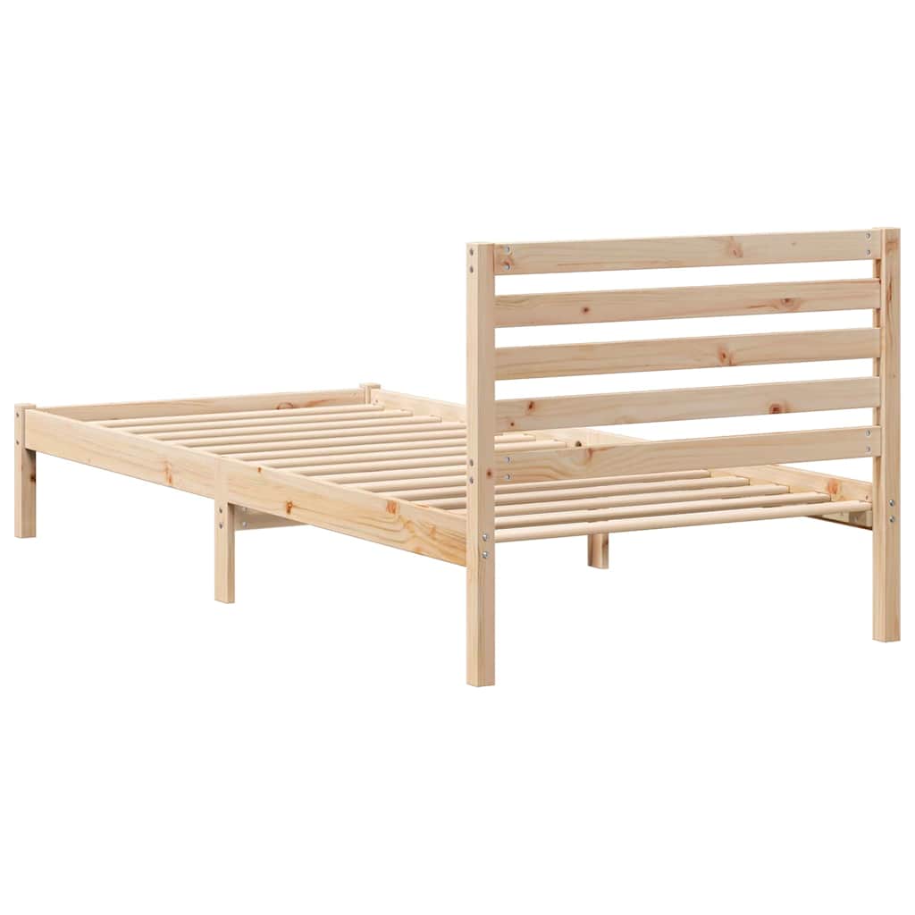 Bettgestell mit Kopfteil Braun 100 x 210 cm Massivholz Kiefer