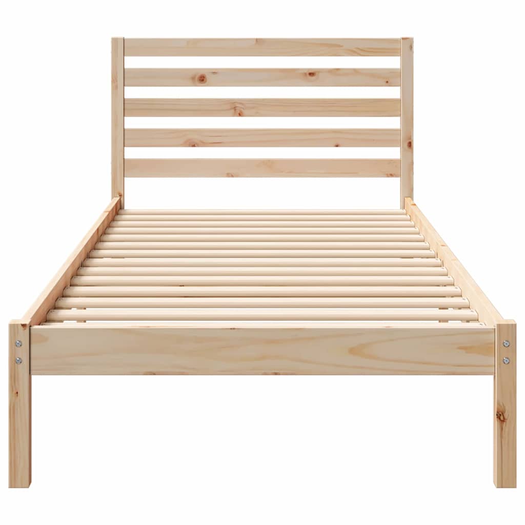 Bettgestell mit Kopfteil Braun 100 x 210 cm Massivholz Kiefer