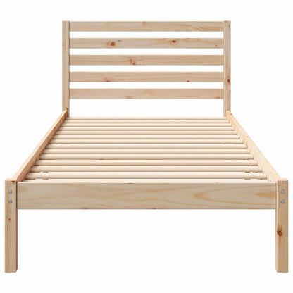 Bettgestell mit Kopfteil Braun 100 x 210 cm Massivholz Kiefer