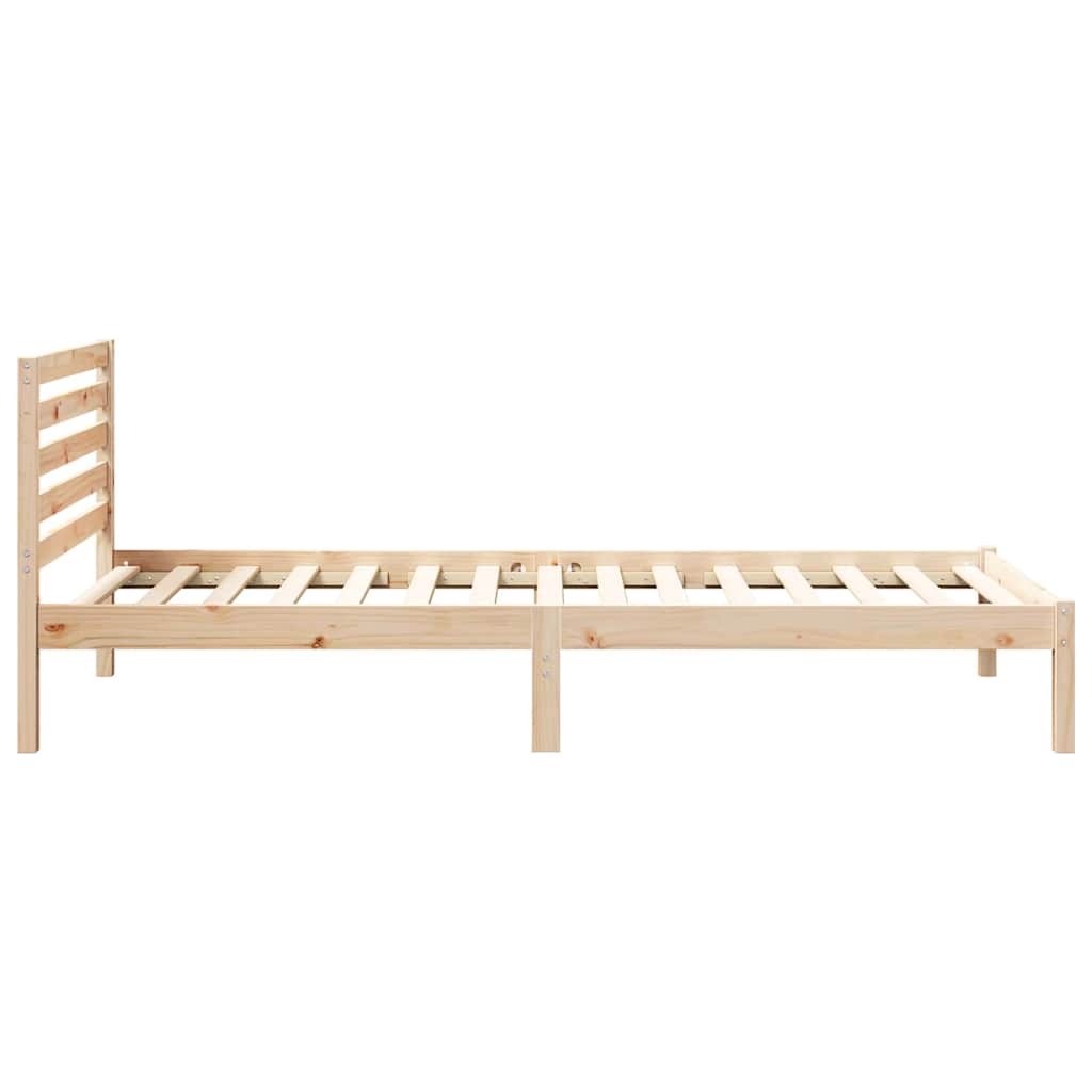 Bettgestell mit Kopfteil Braun 100 x 210 cm Massivholz Kiefer