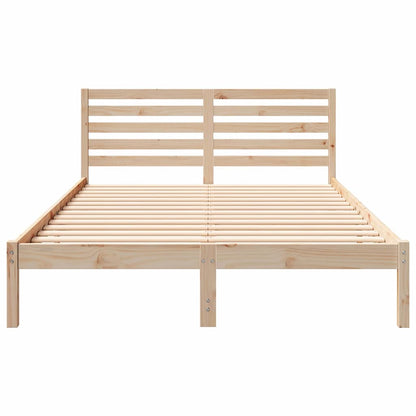Bettgestell mit Kopfteil Braun 140 x 210 cm Massivholz Kiefer