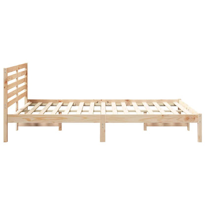 Bettgestell mit Kopfteil Braun 140 x 210 cm Massivholz Kiefer