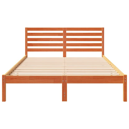Bettgestell Wachsbraun 140 x 210 cm Massivholz Kiefer