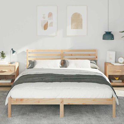 Bettgestell mit Kopfteil Braun 160 x 210 cm Massivholz Kiefer
