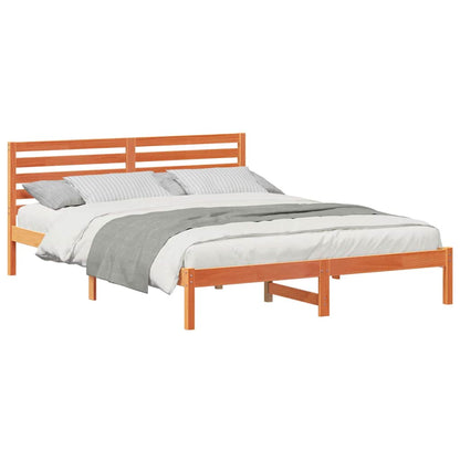 Bettgestell Wachsbraun 160 x 210 cm Massivholz Kiefer