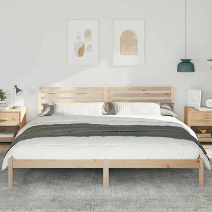 Bettgestell mit Kopfteil Braun 180 x 210 cm Massivholz Kiefer