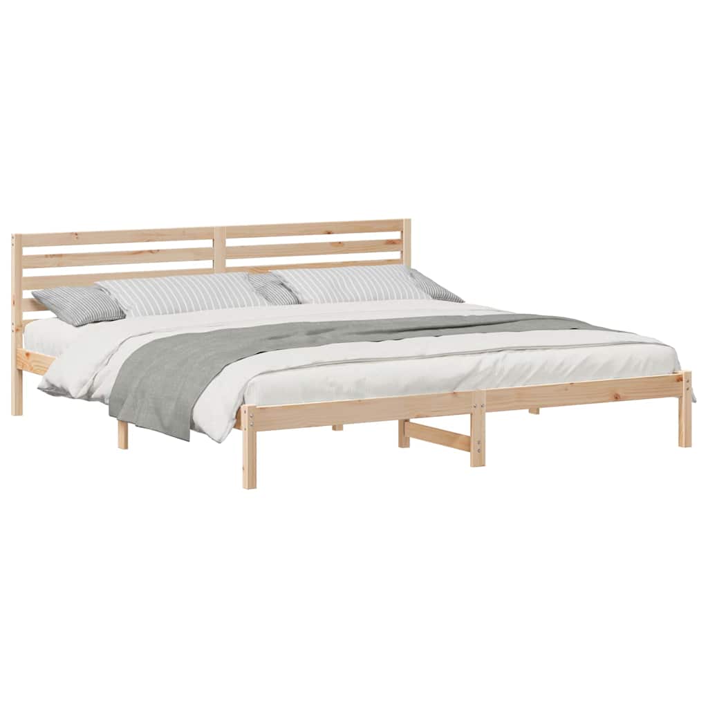 Bettgestell mit Kopfteil Braun 180 x 210 cm Massivholz Kiefer
