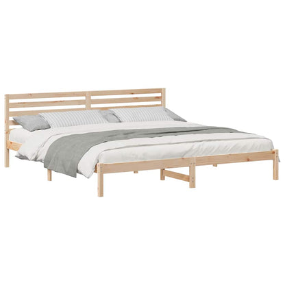 Bettgestell mit Kopfteil Braun 180 x 210 cm Massivholz Kiefer