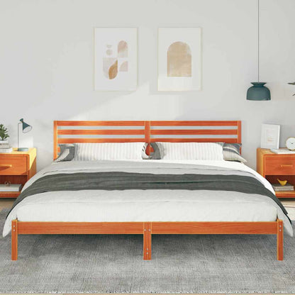 Bettgestell Wachsbraun 180 x 210 cm Massivholz Kiefer