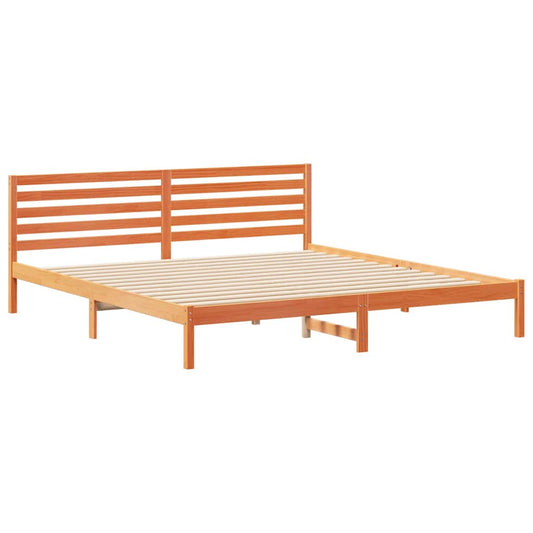 Bettgestell Wachsbraun 180 x 210 cm Massivholz Kiefer