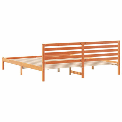 Bettgestell Wachsbraun 180 x 210 cm Massivholz Kiefer