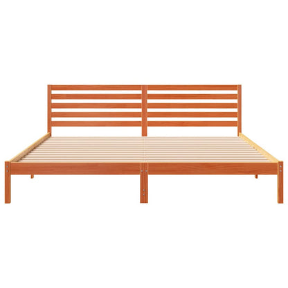 Bettgestell Wachsbraun 180 x 210 cm Massivholz Kiefer
