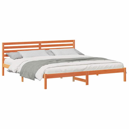 Bettgestell Wachsbraun 180 x 210 cm Massivholz Kiefer