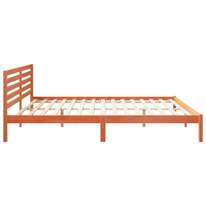 Bettgestell Wachsbraun 180 x 210 cm Massivholz Kiefer