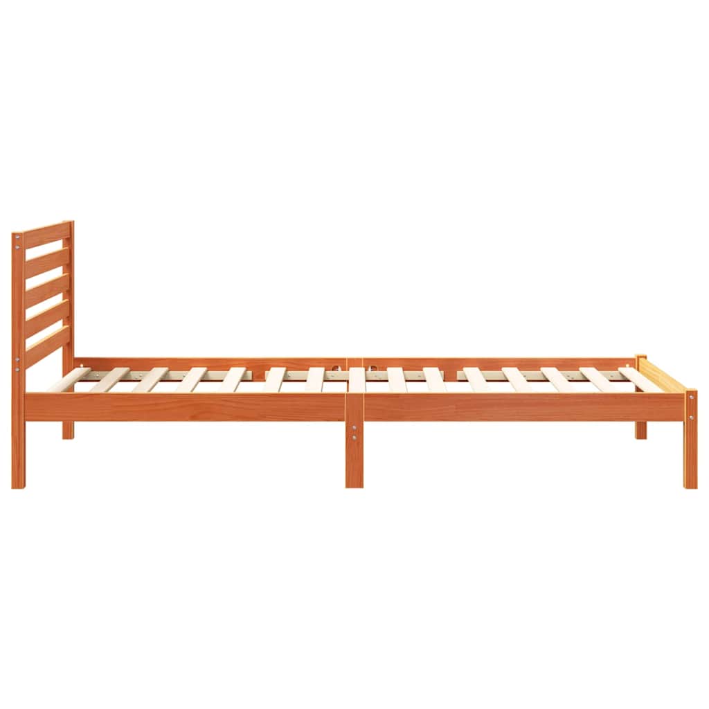 Bettgestell Wachsbraun 90 x 220 cm Massivholz Kiefer