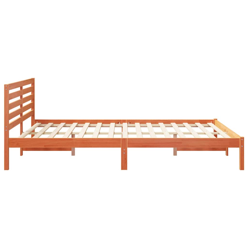 Bettgestell Wachsbraun 160 x 220 cm Massivholz Kiefer