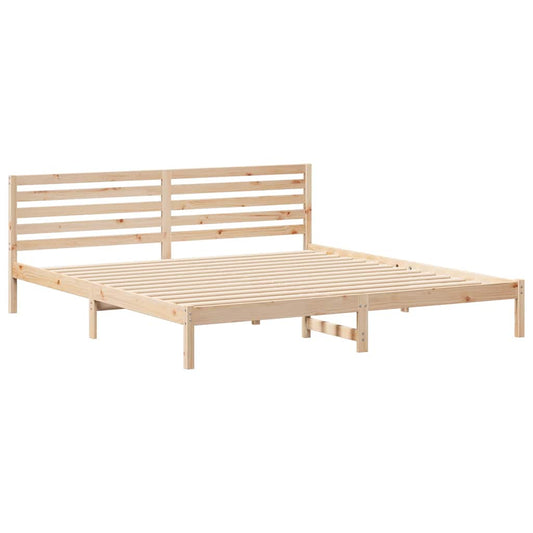 Bettgestell mit Kopfteil Braun 180 x 220 cm Massivholz Kiefer