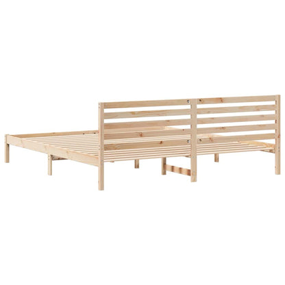 Bettgestell mit Kopfteil Braun 180 x 220 cm Massivholz Kiefer