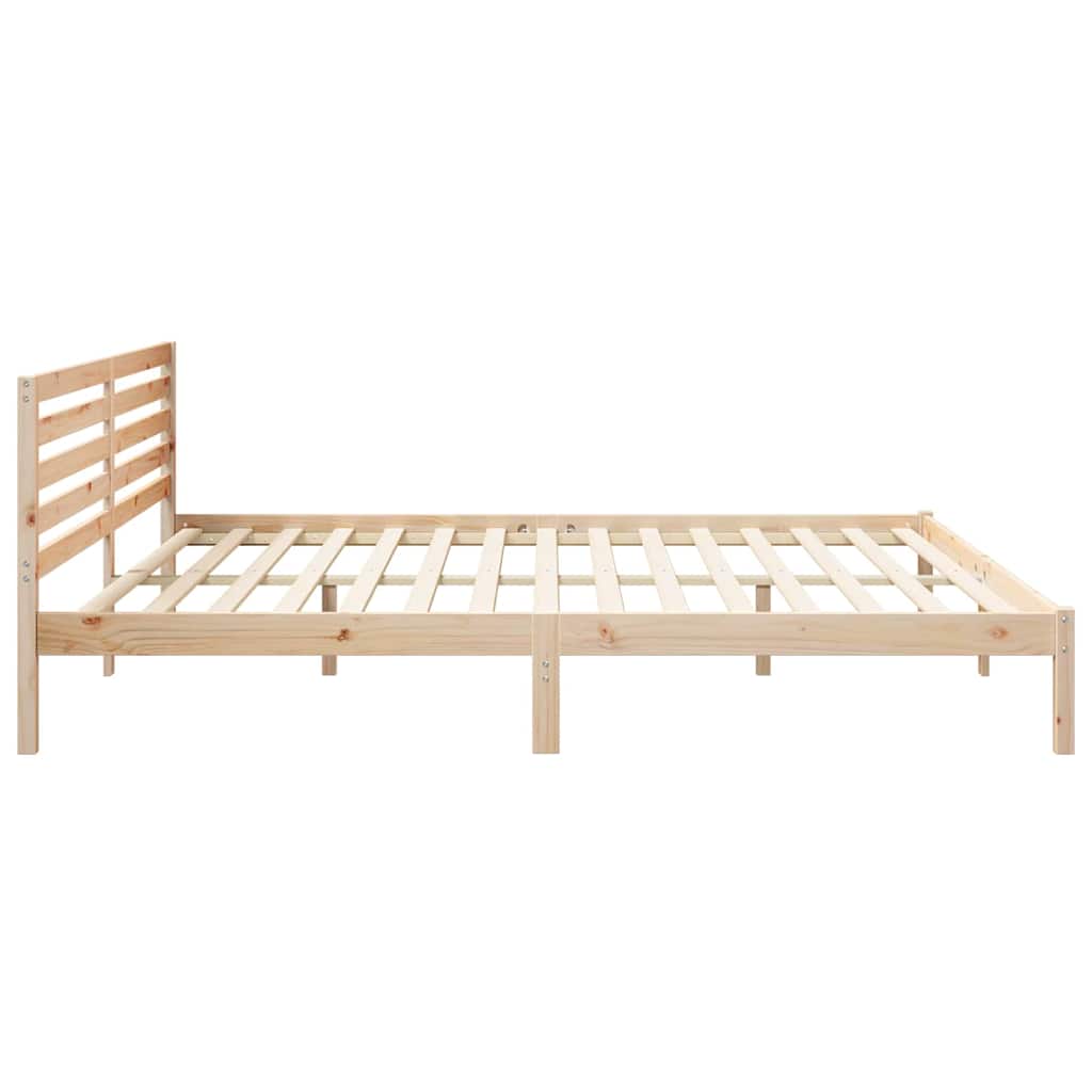 Bettgestell mit Kopfteil Braun 180 x 220 cm Massivholz Kiefer