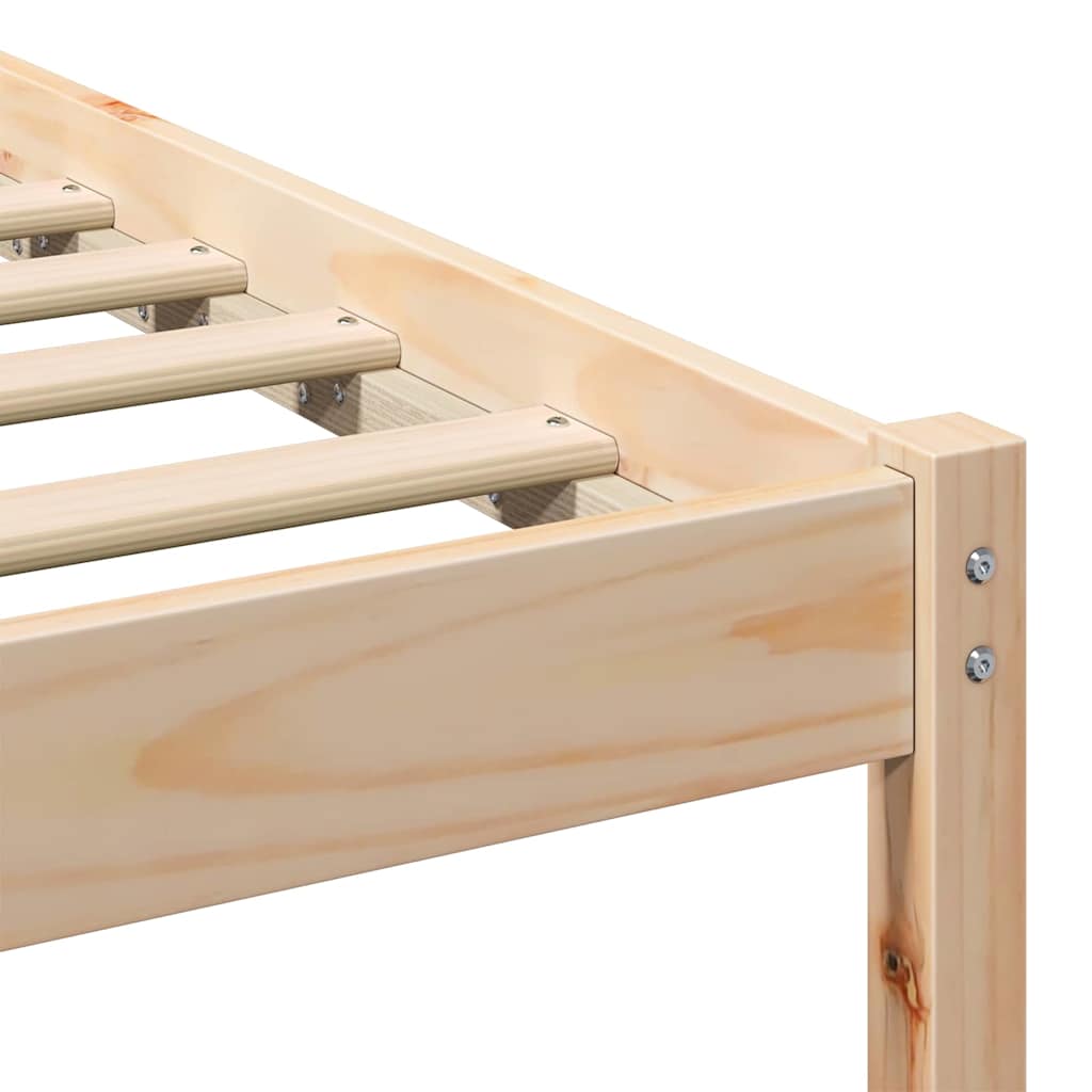 Bettgestell mit Kopfteil Braun Massivholz Kiefer