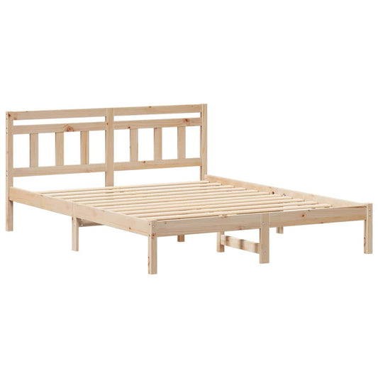 Bettgestell mit Kopfteil Braun Massivholz Kiefer