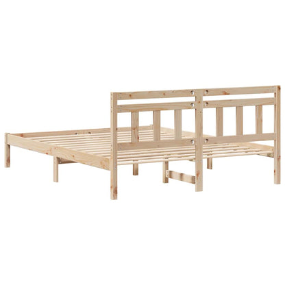 Bettgestell mit Kopfteil Braun Massivholz Kiefer