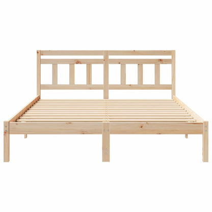 Bettgestell mit Kopfteil Braun Massivholz Kiefer