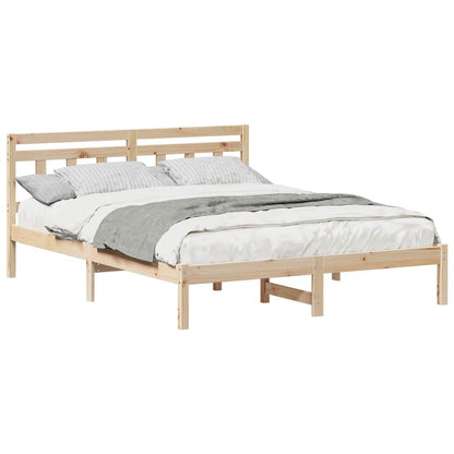 Bettgestell mit Kopfteil Braun Massivholz Kiefer