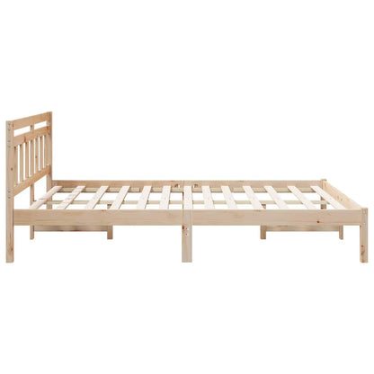 Bettgestell mit Kopfteil Braun Massivholz Kiefer
