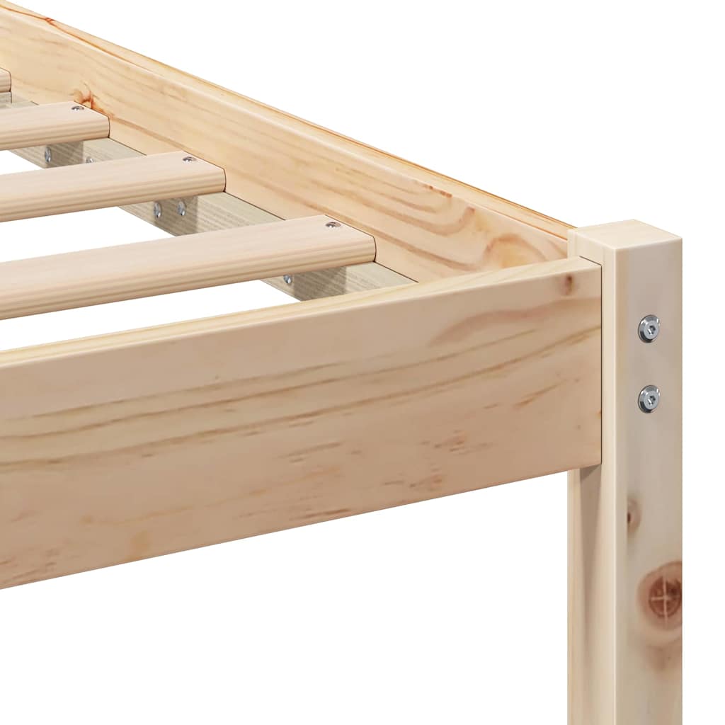 Bettgestell mit Kopfteil Braun Massivholz Kiefer