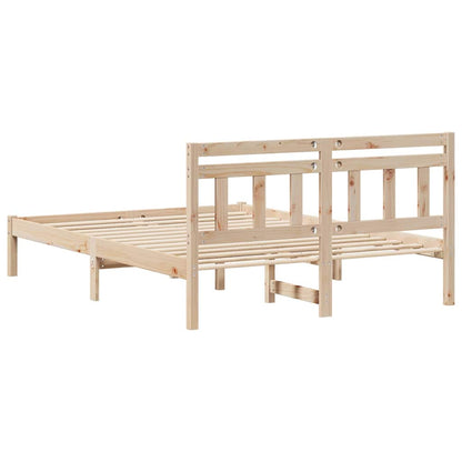 Bettgestell mit Kopfteil Braun Massivholz Kiefer