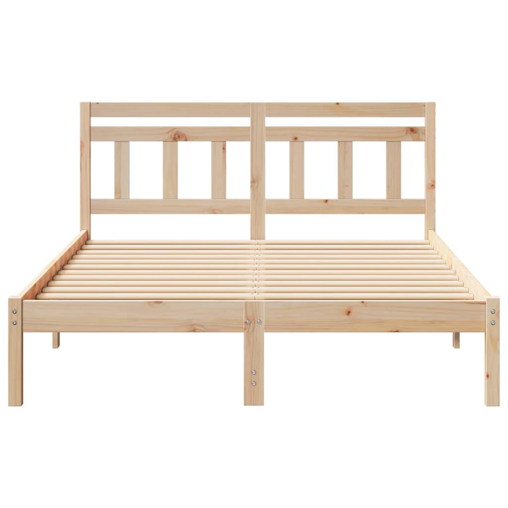 Bettgestell mit Kopfteil Braun Massivholz Kiefer