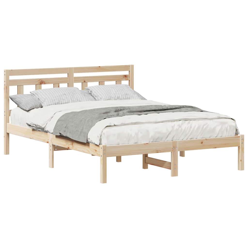 Bettgestell mit Kopfteil Braun Massivholz Kiefer